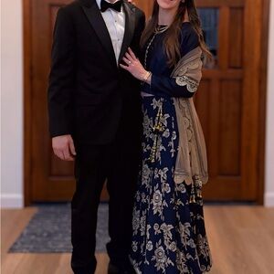 Navy Lehenga with Gold